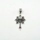 Pandantiv cruce in stea craniu Argint