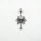 Pandantiv cruce in stea craniu Argint