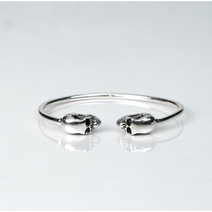 Bratara fixa cranii lungi Argint