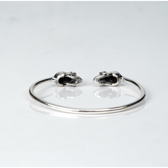 Bratara fixa cranii lungi Argint