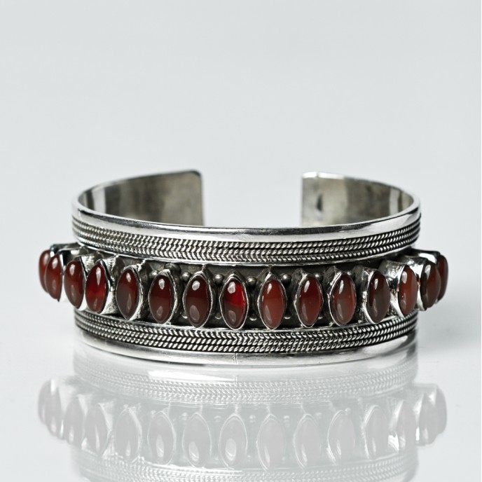 Bratara fixa lata pietre semipretioase Argint