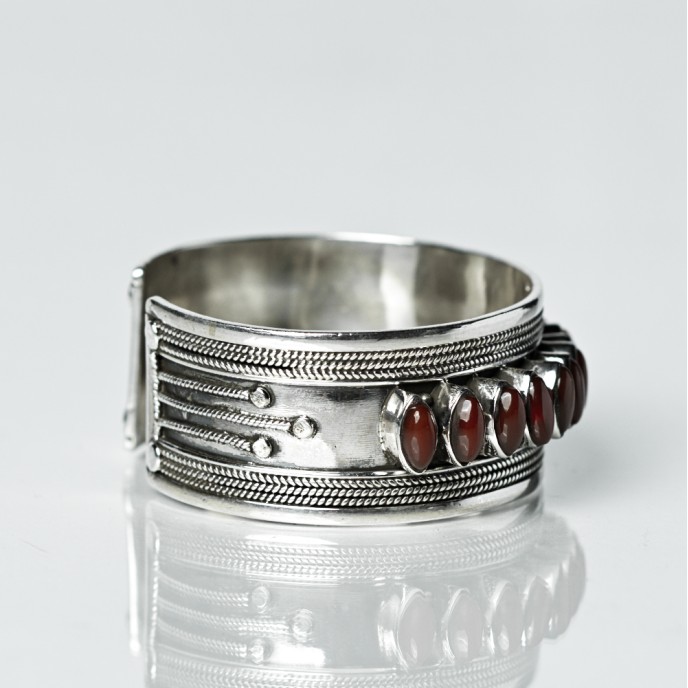 Bratara fixa lata pietre semipretioase Argint