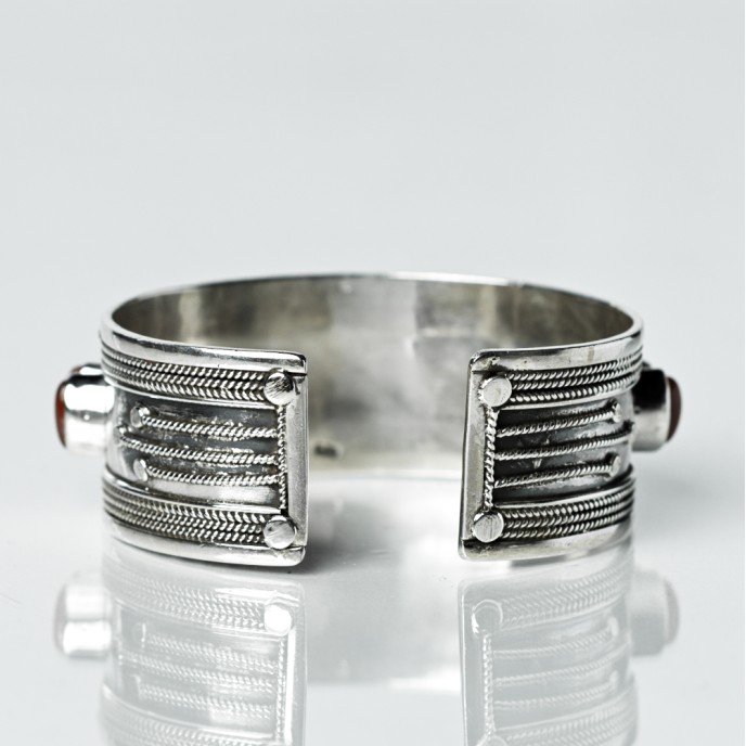 Bratara fixa lata pietre semipretioase Argint