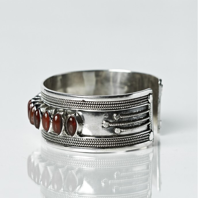 Bratara fixa lata pietre semipretioase Argint