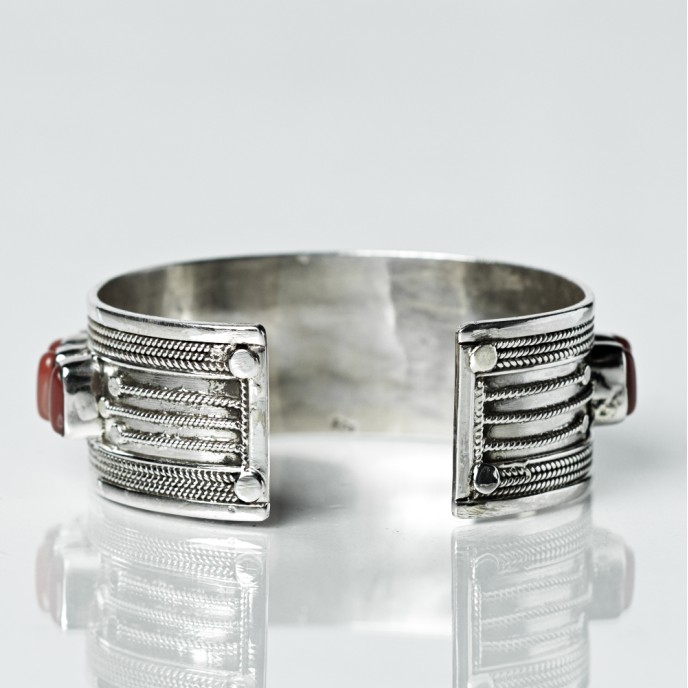 Bratara fixa lata pietre semipretioase Argint