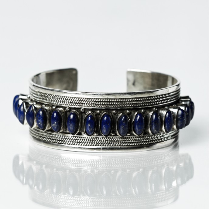 Bratara fixa lata pietre semipretioase Argint