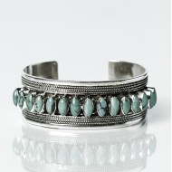 Bratara fixa lata pietre semipretioase Argint