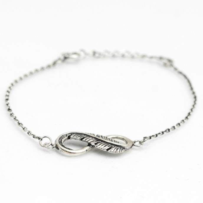 Bratara flexibila infinit pana Argint