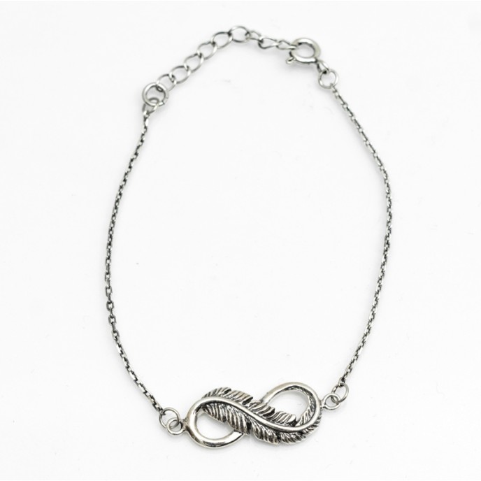 Bratara flexibila infinit pana Argint