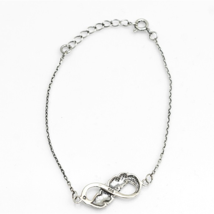 Bratara flexibila infinit pana Argint