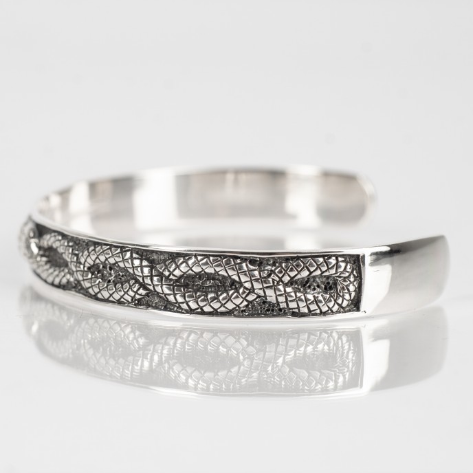 Bratara fixa doi serpi Argint