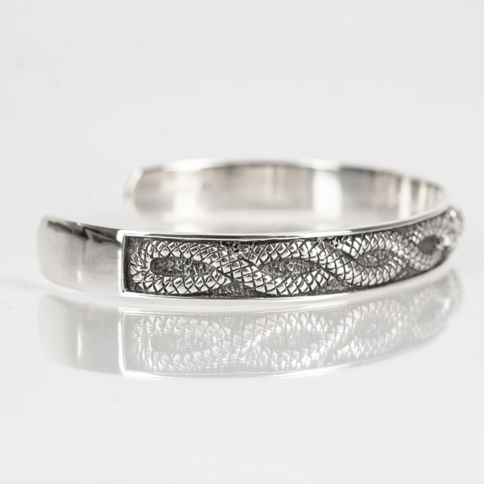 Bratara fixa doi serpi Argint