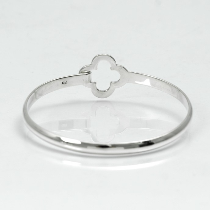 Bratara fixa simpla trifoi Argint