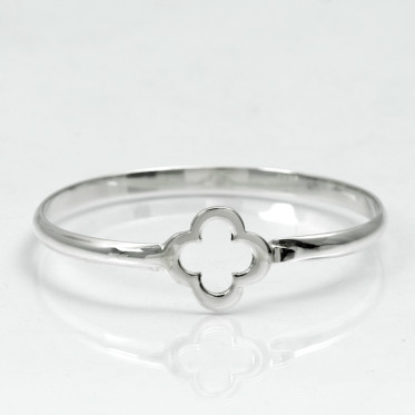 Bratara fixa simpla trifoi Argint