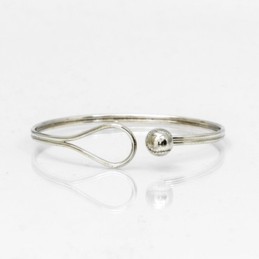 Bratara fixa mingie de tenis Argint