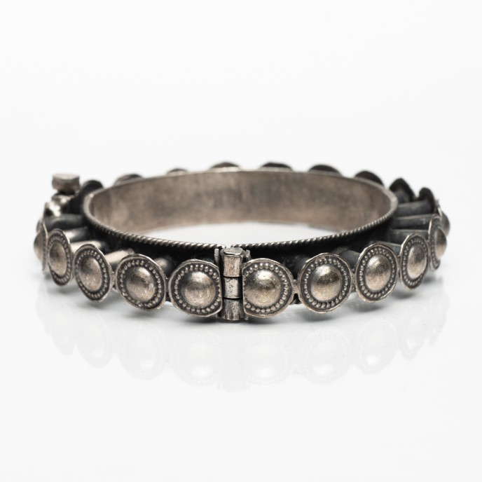 Bratara India fixa bumbi simpli Argint