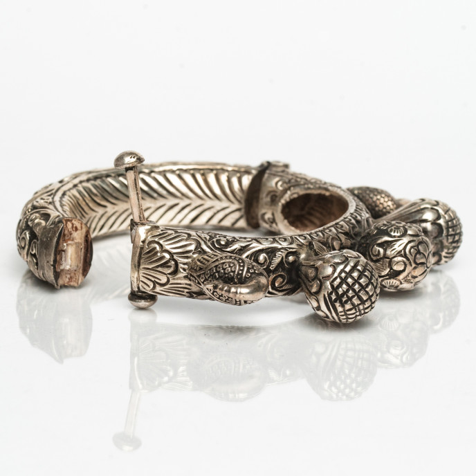 Bratara India etnica fixa pauni Argint