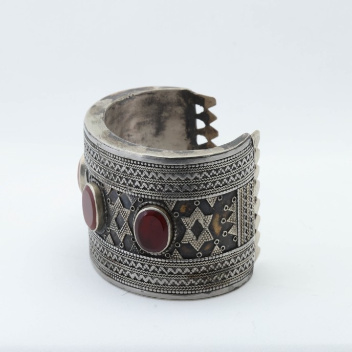 Bratara fixa Afghana carneol romburi Argint