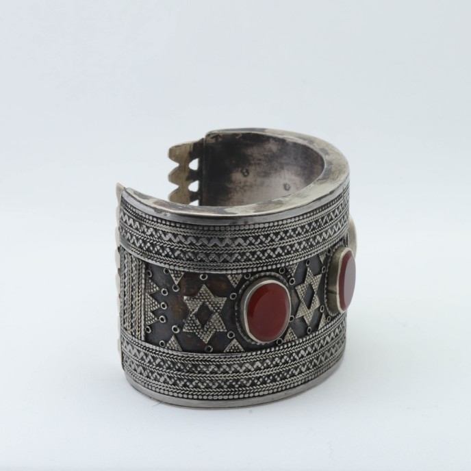 Bratara fixa Afghana carneol romburi Argint