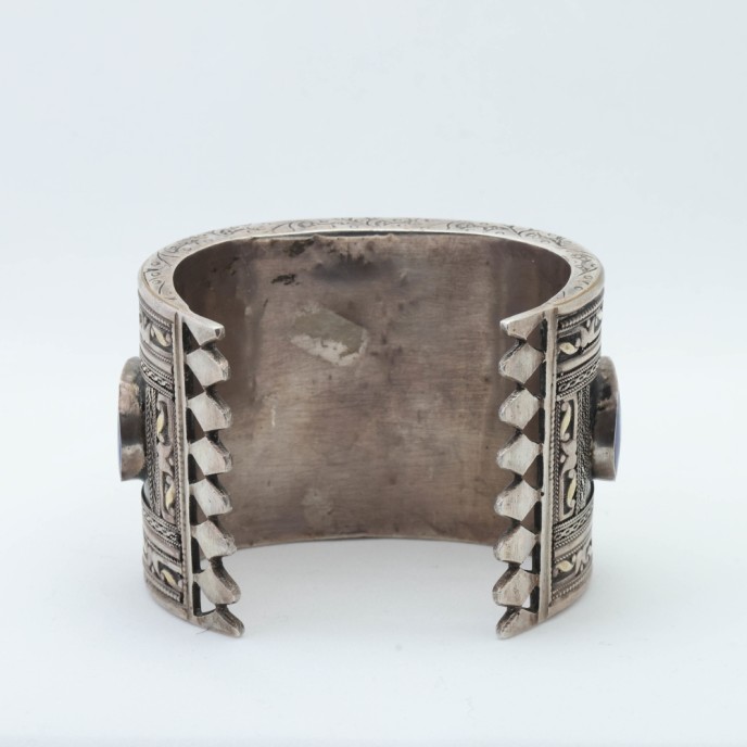 Bratara fixa Afghana lapis.lazuli broderie Argint