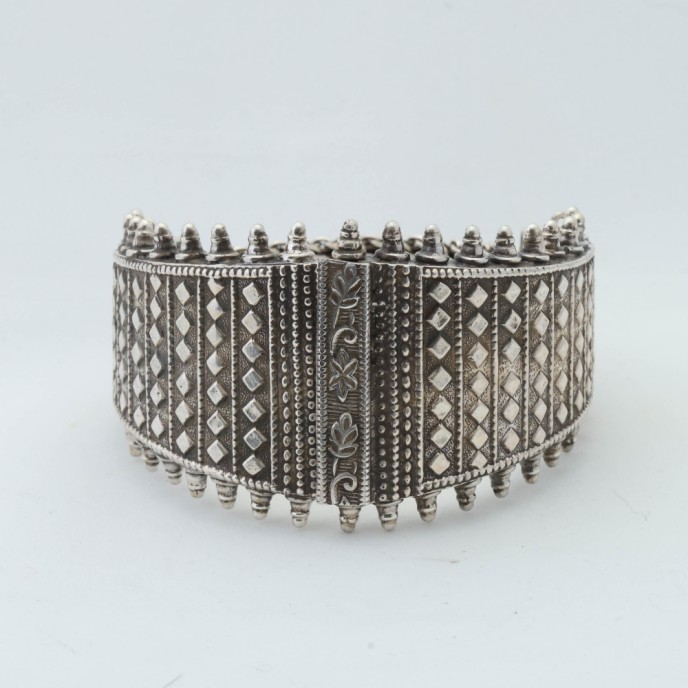 Bratara placute romb si bulbi Argint