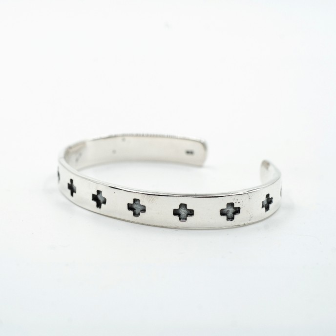 Bratara fixa simpla cruci patrate Argint