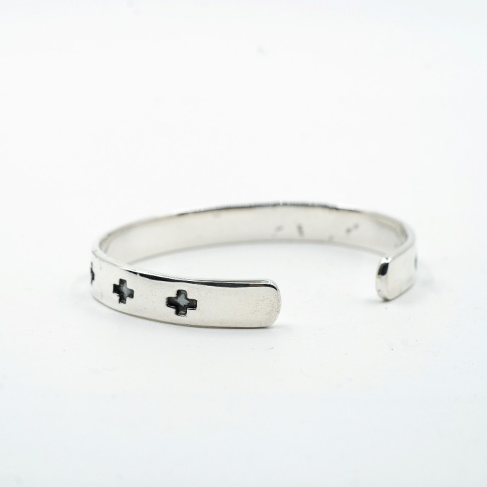 Bratara fixa simpla cruci patrate Argint
