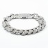 Bratara cuban cubic zirconia 15mm Argint