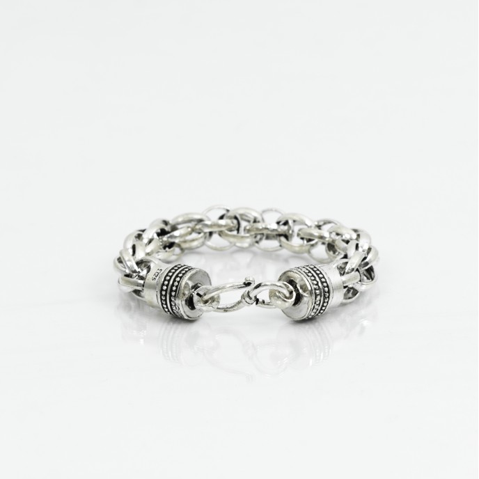 Bratara flexibila rolo impletit Argint