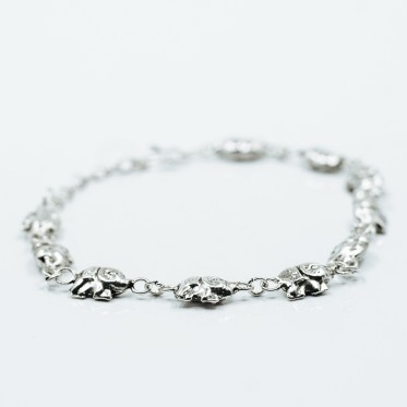 Bratara flexibila reglabila elefantei Argint