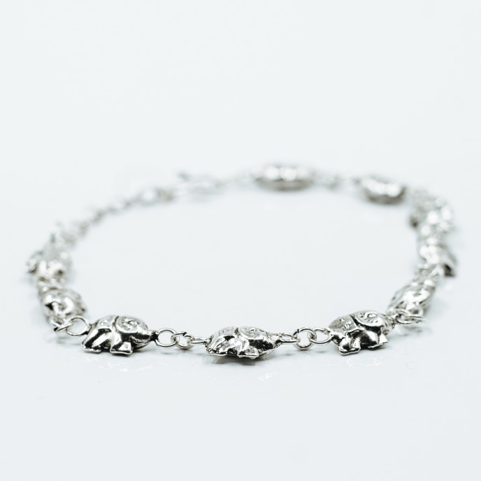 Bratara flexibila reglabila elefantei Argint