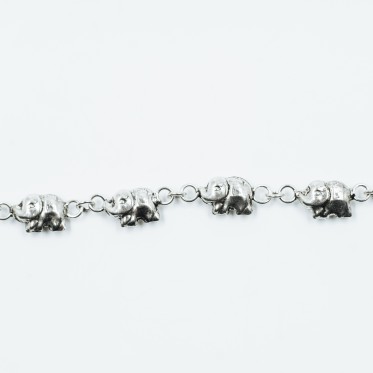 Bratara flexibila reglabila elefantei Argint