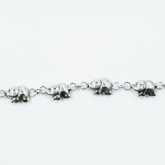Bratara flexibila reglabila elefantei Argint