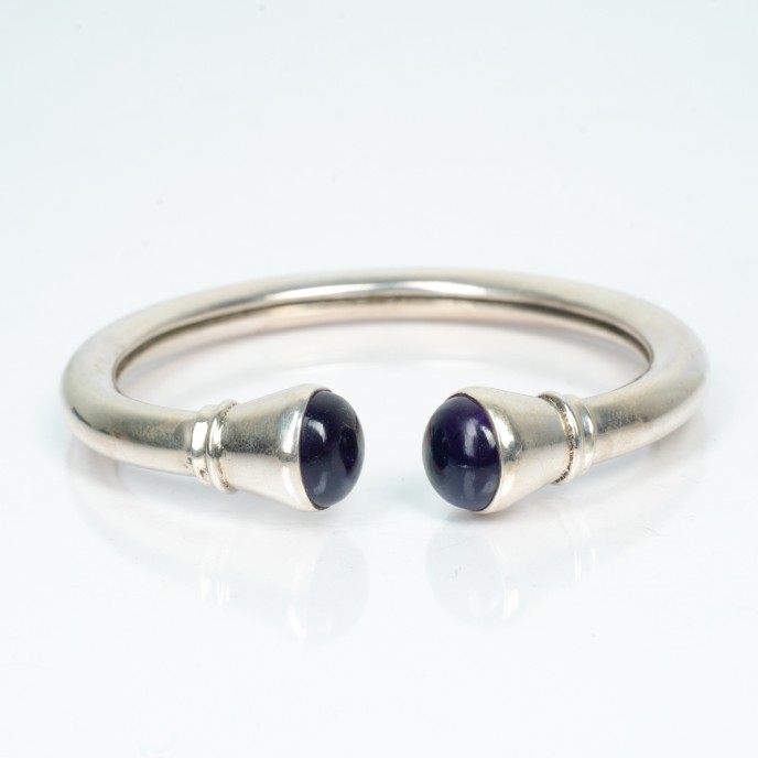 Bratara fixa simpla pietre Argint