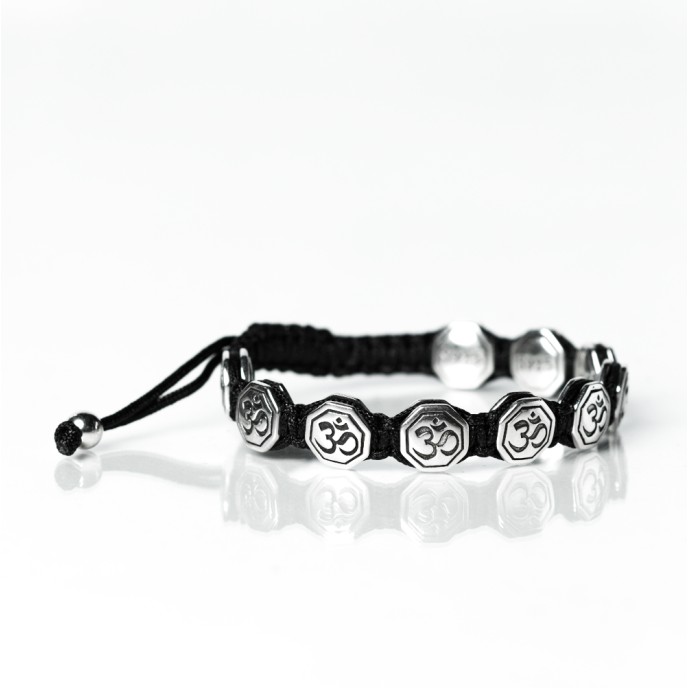 Bratara textila banuti aum Argint