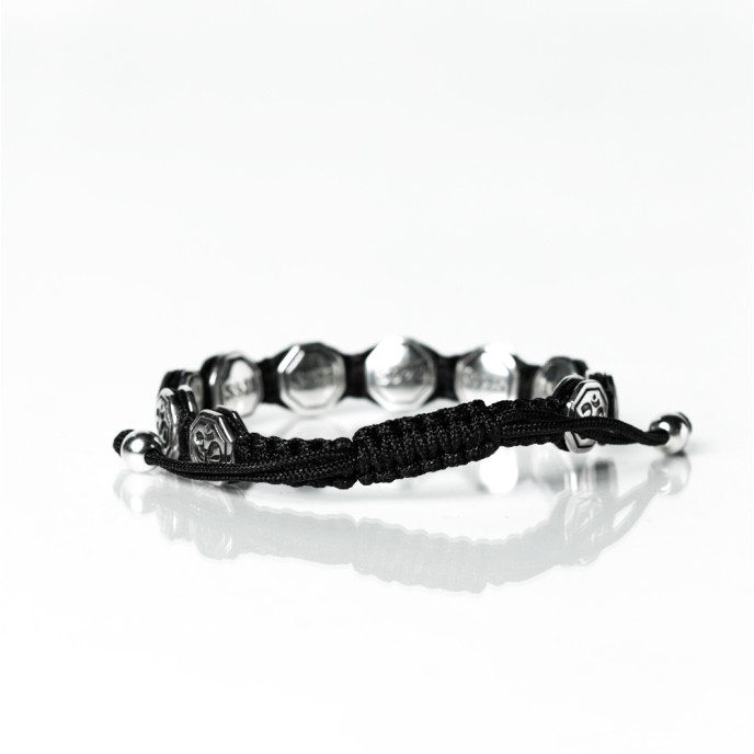 Bratara textila banuti aum Argint