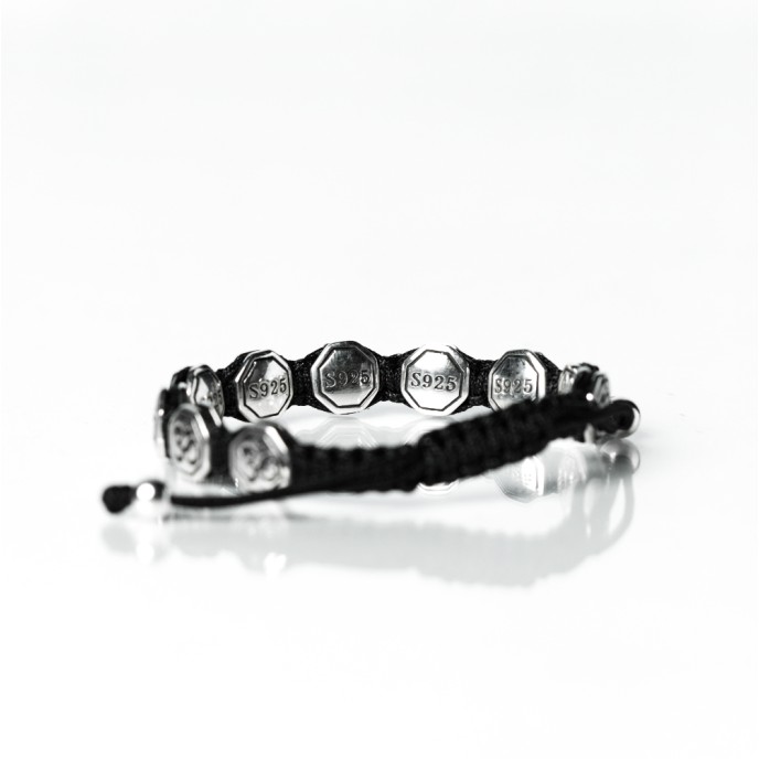 Bratara textila banuti aum Argint