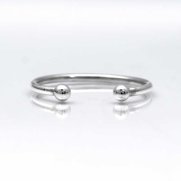 Bratara fixa doua bile 5*10mm Argint