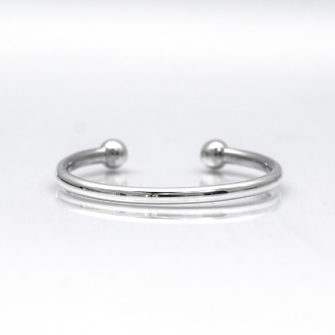 Bratara fixa doua bile 5*10mm Argint