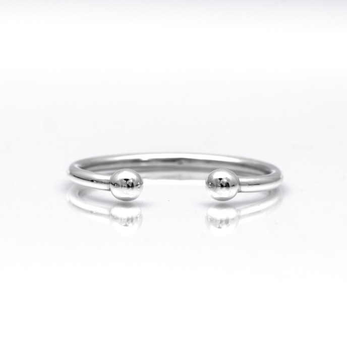 Bratara fixa doua bile 5*10*60mm Argint