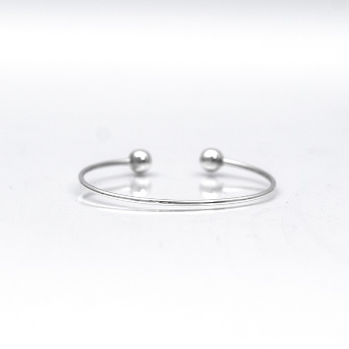 Bratara fixa doua bile 2*8*60mm Argint