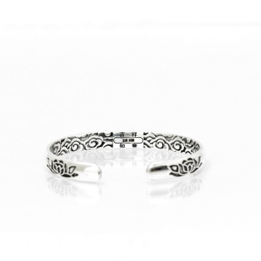 Bratara fixa floare de lotus Argint