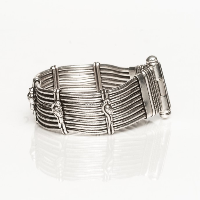 Bratara flexibila India 9 fire Argint