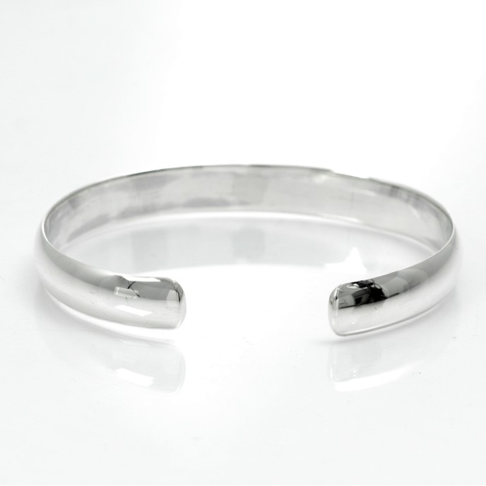 Bratara fixa simpla bombata 9*65 Argint