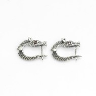 Cercei dragon cu ochii rosii Argint