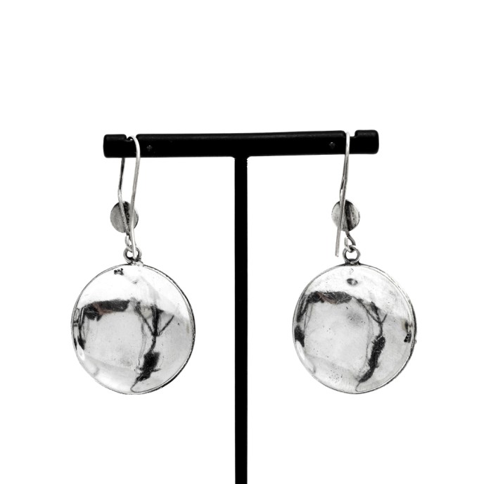 Cercei rotunzi soare triunghiuri Argint