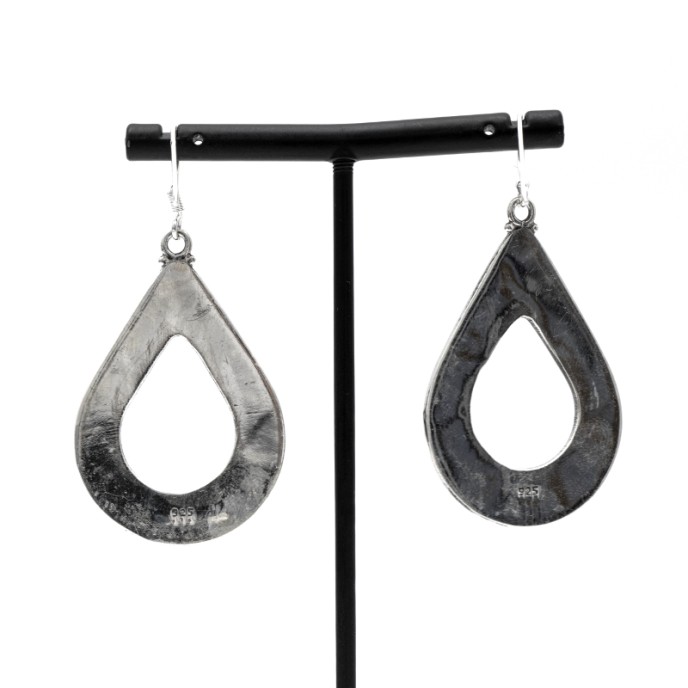 Cercei lungi picatura buline India Argint