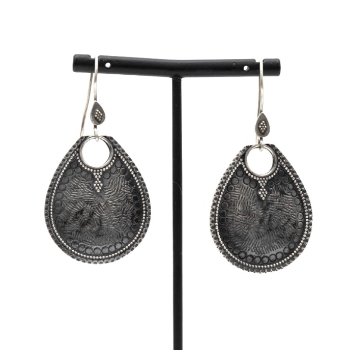 Cercei lungi picatura cerculete India Argint