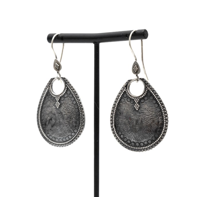 Cercei lungi picatura cerculete India Argint