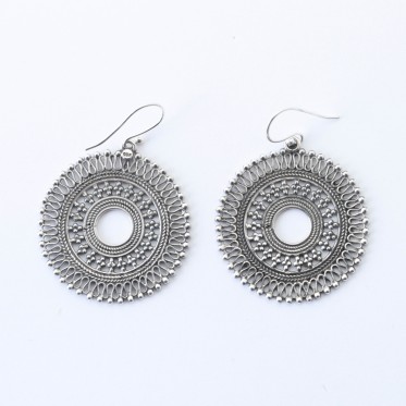 Cercei rotunzi bucle Argint